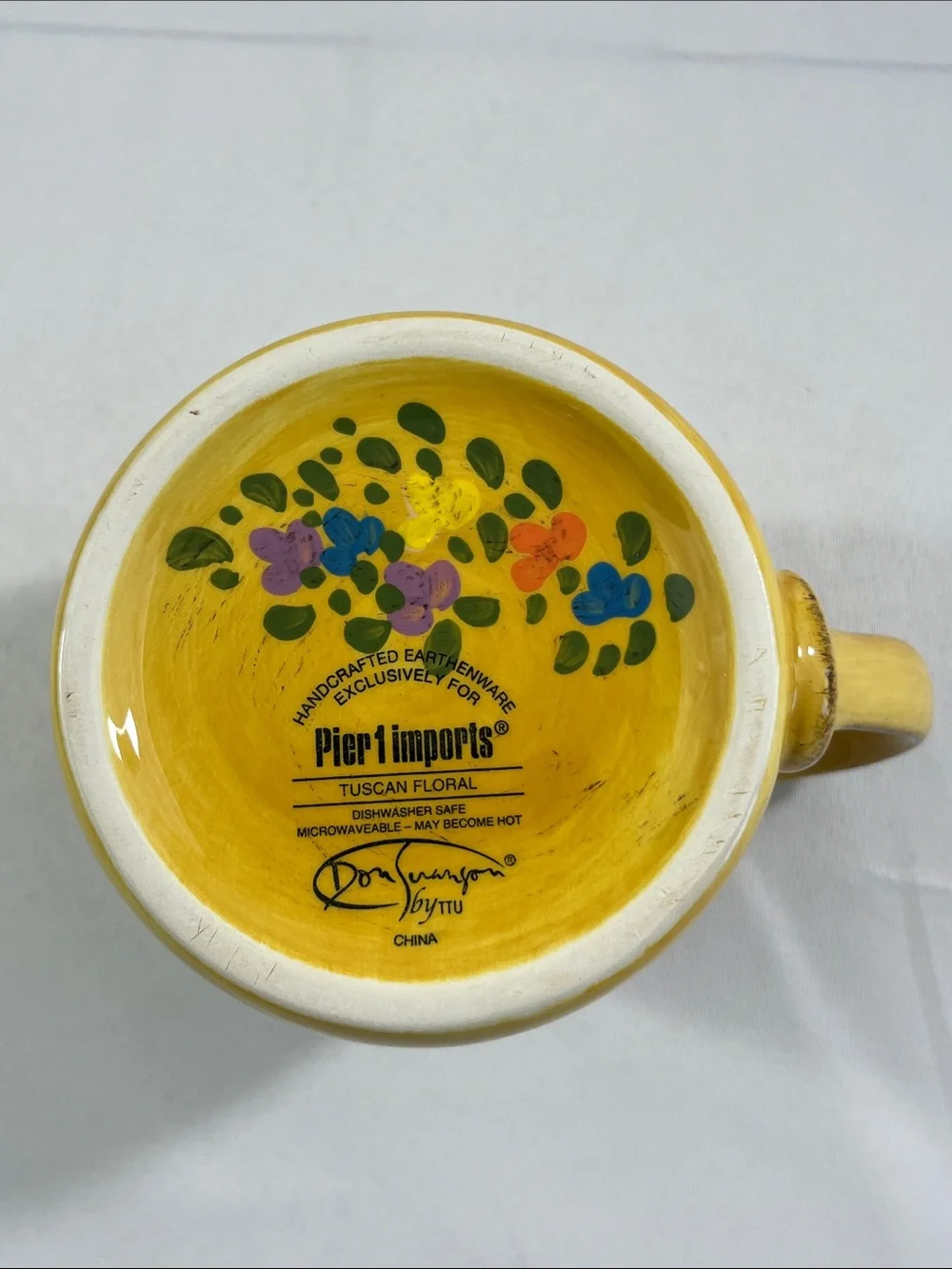 Pier 1 Tuscan Floral Large Ceramic Mug